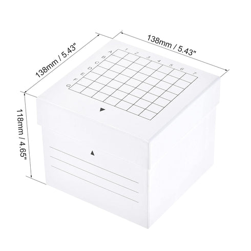 uxcell Centrifuge Tube Freezer Storage Box 49-Well Cardboard Holder White for 10ml 18mm Dia Micro Centrifuge Tubes