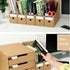 Foldable Desk File Holder Organizer - Sturdy Cardboard Magazine Storage Box with Blank Label Stickers for Home School