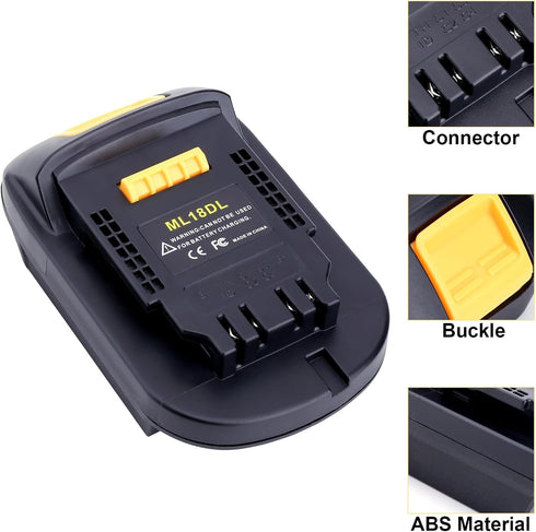 ML18DL Battery Adapter for Dewalt 20V Cordless Tools, Compatible with Milwaukee 18V M18 Battery, Adapter Only