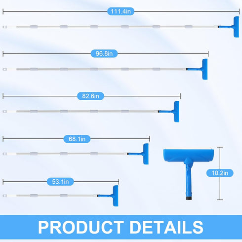 IAOVAW 111-Inch 10 Inch Ceiling Paint Roller No Drip Kit Extension Pole Included, Roller with Shield & Adjustable Head