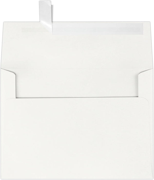 LUXPaper A7 Invitation Envelopes | 5 1/4" x 7 1/4" | Natural White | 80lb. Text | 100% Cotton | 50 Qty | Peel & Press