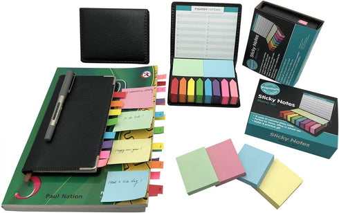 Nice Paper Cute Boxed Self-Sticky Notes, Memo Pad Set, 1920 Pieces Page Colorful Makers Tabs, 12 Colors