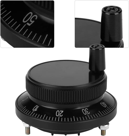 5V 60MM Hand Wheel Pulse Encoder, CNC Pulse Encoder for Manual Control in Milling Machine, Black