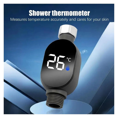 VBSNKLOI LED Shower Thermometer, LED Shower Temperature Meter Led Digital Display Instant-Read Temperature Gauge