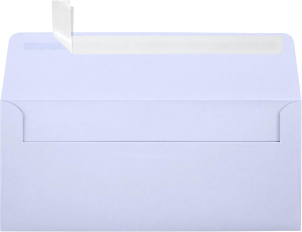 LUXPaper #10 Business Envelopes, Peel & Press, 4 1/8" x 9 1/2", Lilac Purple, 80lb Text, 50 Qty