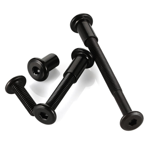 MewuDecor M6 70mm 5 Sets x Socket Cap Furniture Bolts with Barrel Nuts for Furniture Cots Beds Crib and Chairs, Carbon