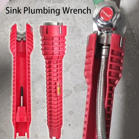 8 in 1 Multifunctional Sink Bathroom Wrench, Plumbing Installation Tool for Faucet Washing Basin Corner Valve Repair