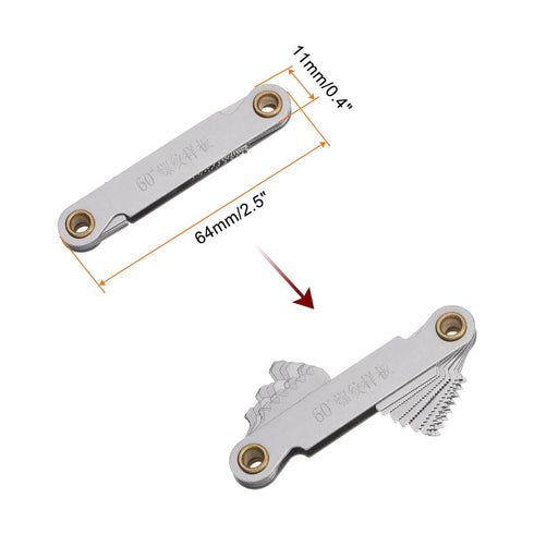 Metric 0.5-7 Screw Thread Pitch Gauge Tool, Pitch Cutting Gauge Caliper for Industrial Measurement