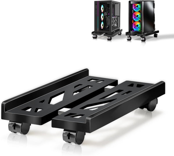 Hmfmdy PC Stand, Mobile CPU Stand for Floor, Adjustable CPU Rolling Stand, Under