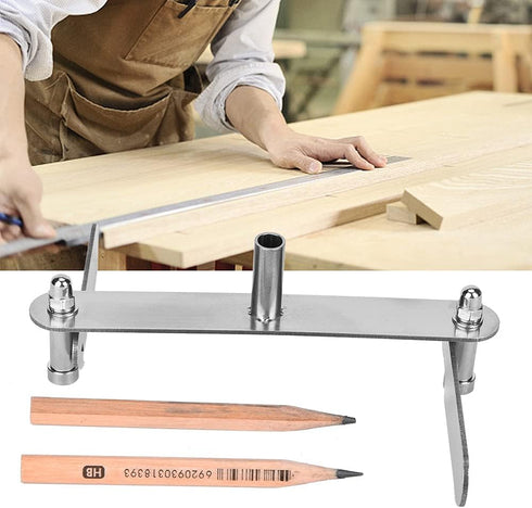Center Finder - Stainless Steel Woodworking Marking Gauge Scriber Tool for Center Line Marking (40-100MM)