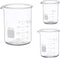 Glass Measuring Low Form Beaker Set - 50ml, 100ml, 250ml Borosilicate Lab Beaker Set