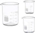 Glass Measuring Low Form Beaker Set - 50ml, 100ml, 250ml Borosilicate Lab Beaker Set