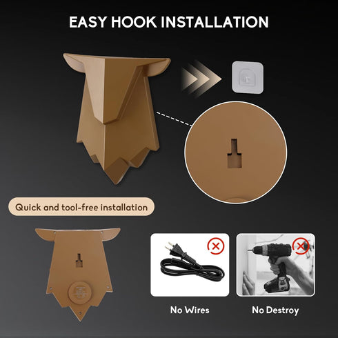 Modern Deer Sconce Antler Wall Lamp with Remote Control, Rechargeable Wall LED Night Light, Ambient Lighting for Indoor