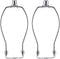 8 Inch Nickel Lamp Harp Holder Kits with Finials and Light Duty Saddle Bases (Set of 2)
