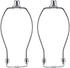 8 Inch Nickel Lamp Harp Holder Kits with Finials and Light Duty Saddle Bases (Set of 2)