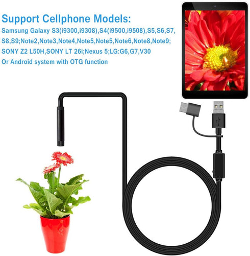 Ihong Endoscope, Android OTG 1.5M Waterproof Snake HD Video Borescope with USB Type-C, 6 LED Lights Security Cable