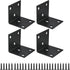 Alise 4Pcs Shelf Brackets Black, Stainless Steel Floating Shelf Brackets Corner Brackets,