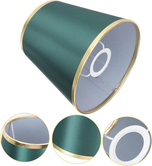 Balacoo Fabric Lamp Shade for Table and Floor Lamps Decorative Chandelier Light Cover in Dark Green Gold Softens Light