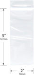 Plymor 2" x 5" Zipper Reclosable Plastic Bags (Pack of 500), 2 Mil