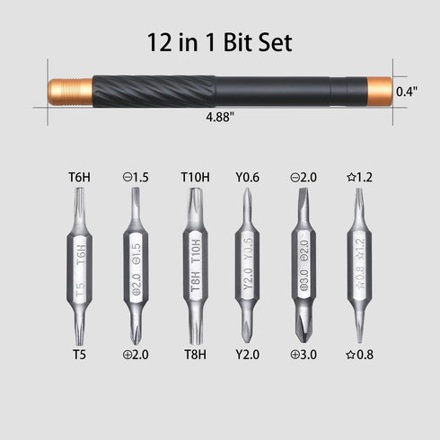HengTianMei Precision Screwdriver Set, 12 in 1 Small Magnetic Screwdriver Kit for Xbox, Computer, Phone, Laptop