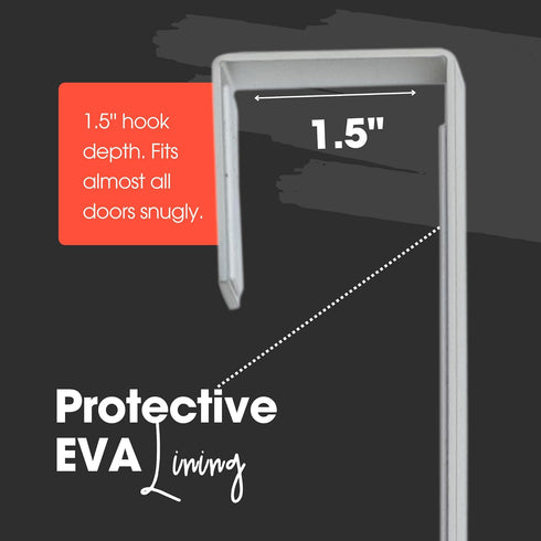 Over-The-Door Mirror Hanger, Adjustable 14.5-inch Set with Protective Lining, Perfect Height & Fit for Mirrors