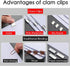 Terrysun 1 Pc Clear Clam Clip Dispenser with 50 Colorful & 50 Silver Metal Refill Clips, Portable Paper Clam