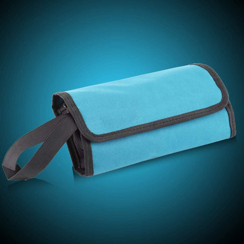 Tool Roll Up Pouch, Foldable Organizer Storage Holder, Multi-Purpose Canvas Tool Bag with Zipper