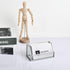 Feyarl Glass Business Card Holder Stand, Gold Office Name Card Display for Desktop