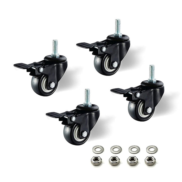 Heavy Duty Swivel Caster with 1.5in Threaded Bar, M8x25 Nut Spacer, for