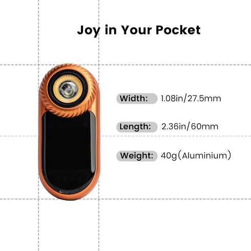 LOOPDOT EDC Flashlight Rechargeable Small and Powerful LED Flashlight with RGB Pixel Display, Interactive Games