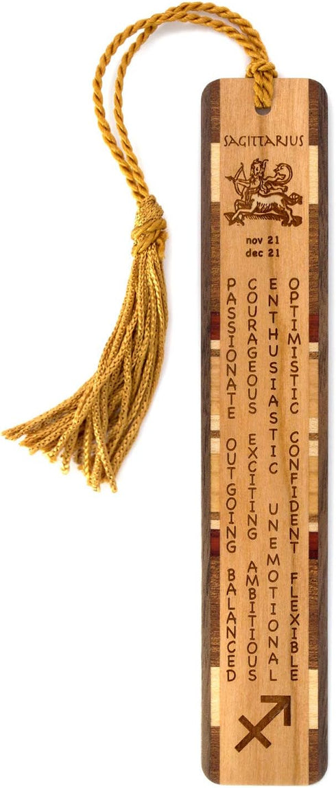 Sagittarius Zodiac Astrological Sign Wooden Bookmark, Handmade Engraved, Made in USA, Also Available Personalized