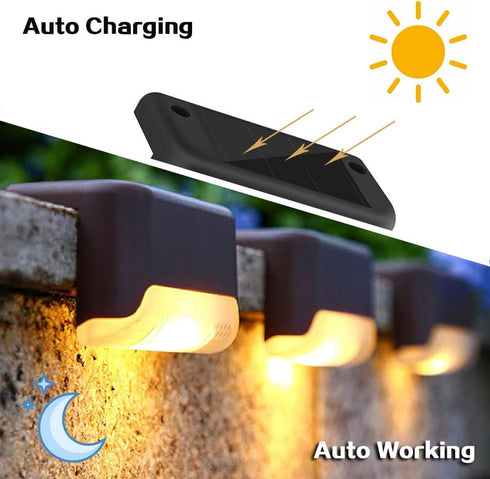 MAIXI 4 16-Pack) Solar Deck Lights Outdoor, PCs LED Solar Fence Lights Waterproof, Garden Decorative Solar Step Lights