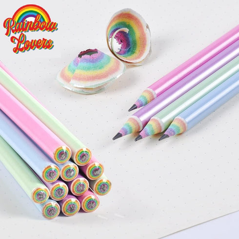 Eco-friendly Rainbow Recycled Paper #2 HB Pencils, Pre-sharpened, 12-Pack for School and Office Supplies