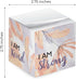Floral Affirmation Sticky Note Cube - 600 Sheets, 2.75" Memo Block Printed on 4 Sides, Four Empowering Messages
