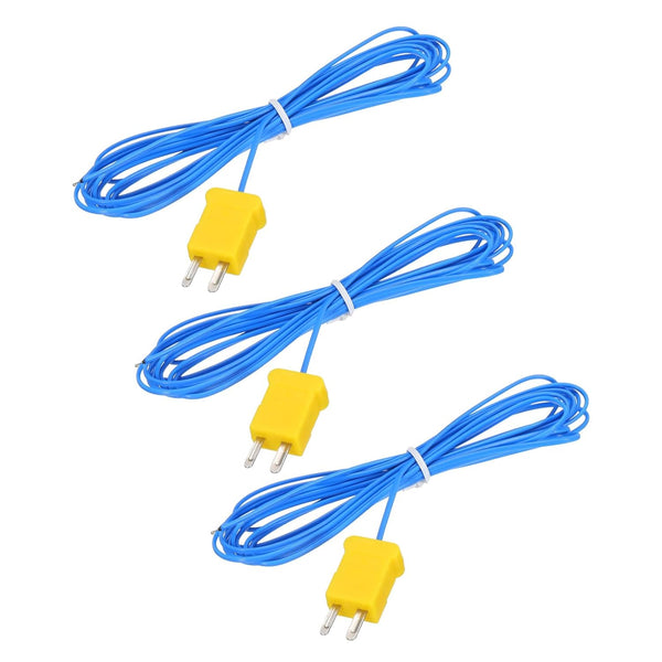 MECCANIXITY 3pcs K Type Thermocouple Mini Connector Temperature Sensor Probes, PTFE 10ft