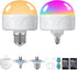 2 Pack Rechargeable Light Bulbs with Remote, E26/E12 Battery Operated, 2200mAh, Color Changing, Timer, Dimmer