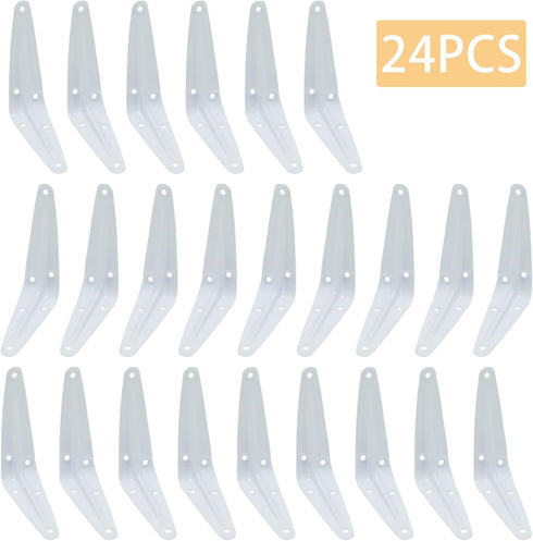 Mormchlots 24Pcs 4 3 Inch x White Shelf Brackets, Heavy-Duty Metal Steel Corner L Brackets for Shelves Shelf