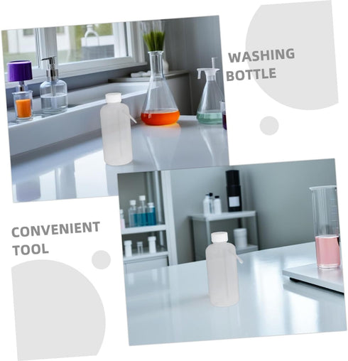 2Pcs 500ml iplusmile Plastic Wash Bottle Wide Mouth Wash Bottle Safety Squeeze (White)
