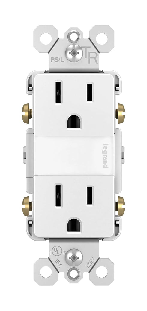 Legrand radiant NTL885TRWCC6 15 Amp Adjustable LED Night Light Outlet, Tamper Resistant Decorator Receptacle