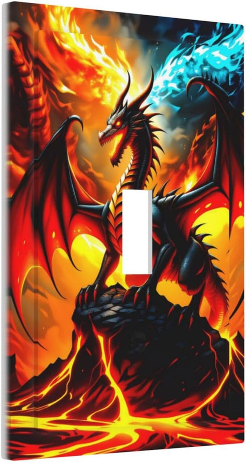 HTSAHKV 3 5 Inch Dragon Wall Plate Light Switch Cover Single Gang Outlet Faceplate Print Plate Cover X