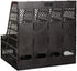 SAYEEC Desktop Magazine Holder, 4 Compartments Vertical File Organizer for Home Office and School (Black)