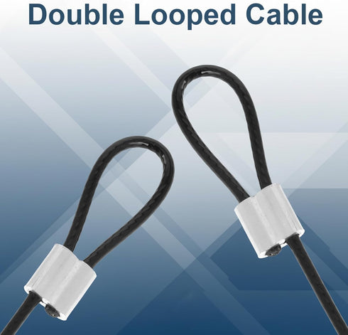 Zelphvt 10 2mm 12 Inch Pcs Stainless Steel Cable with Loops, Vinyl Wire Rope Security Chain Lock Bicycle Security Cable