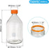 PATIKIL 1 Pack Reagent Media Storage Bottles, 2000ml Borosilicate Glass Graduated Round Bottles for Lab