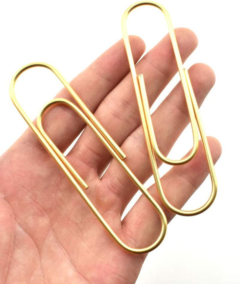 HAHIYO Paperclips, 4 inch (100mm) Extra Large, Sturdy Bright Gold Vinyl Coated for Organizing Home Office