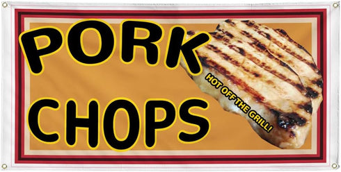 Fastasticdeals Vinyl Banner Multiple Sizes Pork Chops Restaurant Cafe Bar Restaurant & Food