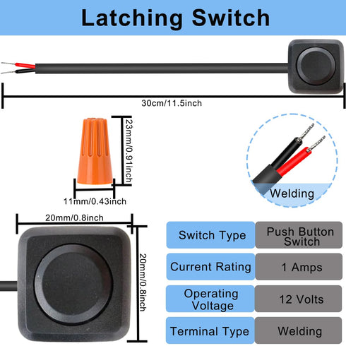 DKARDU 4 12V 24V Pcs Momentary Push Button Switch Car Mini Button Prewired Surface Mount Switch, for Car Ship