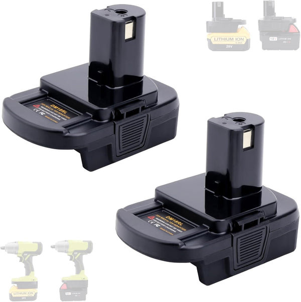 2 Packs Battery Adapter for Ryobi 18V ONE+ Tools, Convert Dewalt 20v & Milwaukee M18 18v Lithium Battery