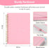 Forvencer A5 Lined Spiral Journal Notebook, 300 Numbered Pages, 100GSM Paper, Pink Hardcover for Work School