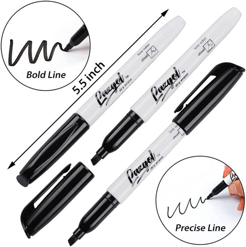 Dry Erase Markers Bulk, 96 Pack Black Dry Erase Markers Chisel Tip, Low Odor Whiteboard Markers for School, Office Supplies, Perfect for Writing on White Board, Mirror,Calender by LAZGOL