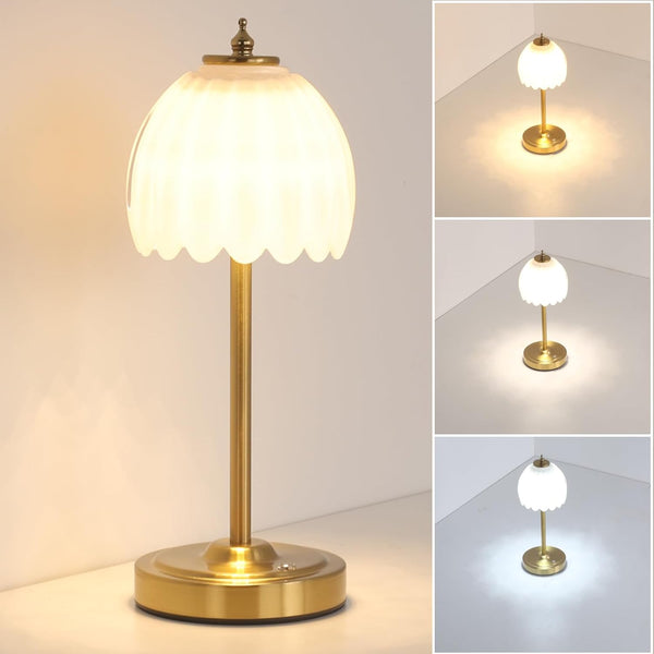Shenmoyl Tulip Table Lamp with 5000mAh Battery & Touch Control, Cordless Table
